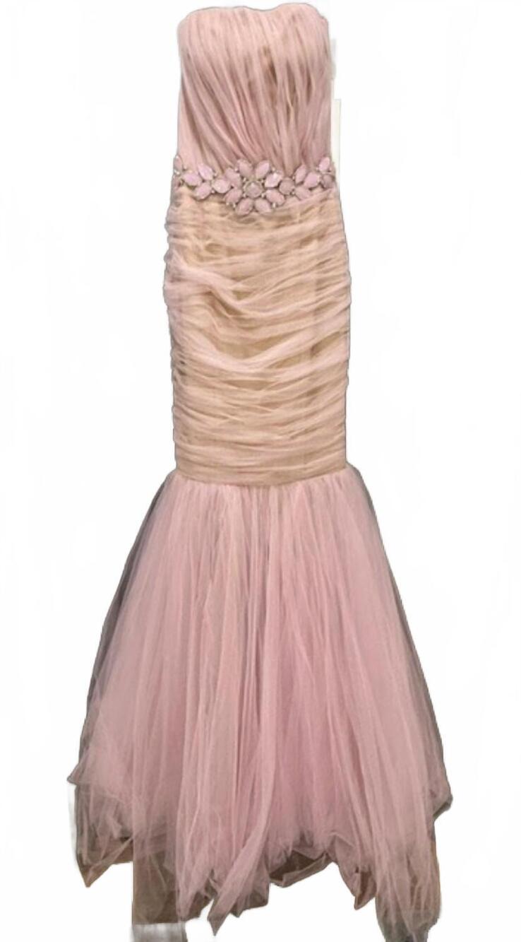 NEW TARIK EDIZ women's long evening gown in pink